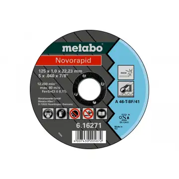 Відрізний круг Metabo Novorapid 125x1,0x22,23 Inox