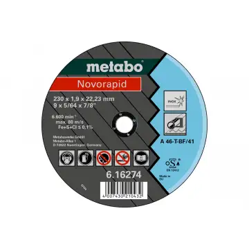 Відрізний круг Metabo Novorapid 180x1.5x22.2 Inox