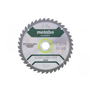 Пильний диск Metabo по дереву 216x30x1.8, 40 зубів