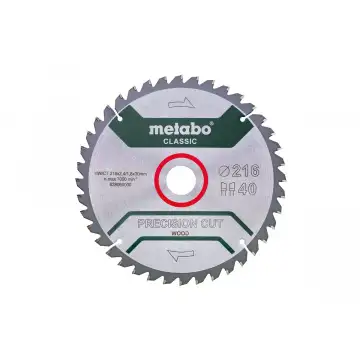 Пильний диск Metabo по дереву 216x30x2.4, 40 зубів
