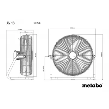 Акумуляторний вентилятор Metabo AV 18 - Фото № 2