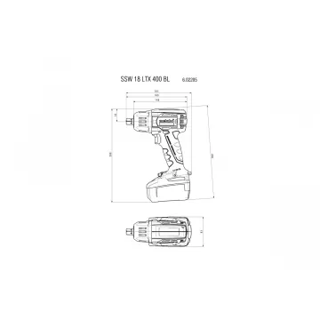 Акумуляторний ударний гайковерт Metabo SSW 18 LTX 400 BL 2 * 3.5 Ач - Фото № 6