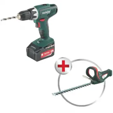 Акумуляторний шуруповерт Metabo BS 18 Li + Кущоріз Metabo AHS 18-55