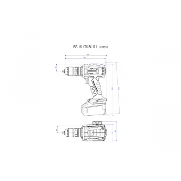 Комплект акумуляторного інструменту Metabo Combo Set 2.3.8 BS 18 LTX BL Quick I + KHA 18 LTX BL 24 Quick - Фото № 3