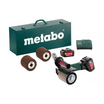 Акумуляторна щеточная шліфувальна машина Metabo S 18 LTX 115 INOX 5.2 Ач