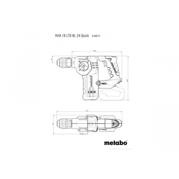 Акумуляторний перфоратор Metabo KHA 18 LTX BL 24 Quick Set ISA Каркас - Фото № 7