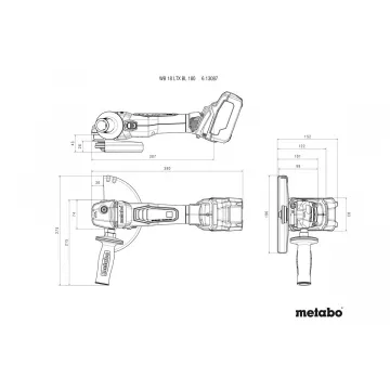 Акумуляторна болгарка Metabo WB 18 LTX BL 180 Quick Каркас - Фото № 2