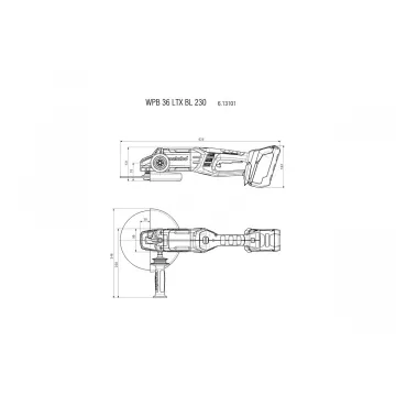 Акумуляторна болгарка Metabo WPB 36 LTX BL 230 - Фото № 7