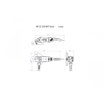 Болгарка Metabo WE 22-230 MVT Quick - Фото № 3