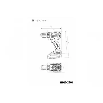 Акумуляторний ударний шуруповерт Metabo SB 18 L ВL Каркас - Фото № 1