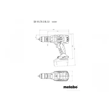 Акумуляторний ударний шуруповерт Metabo SB 18 LTX-3 BL QI Каркас - Фото № 2