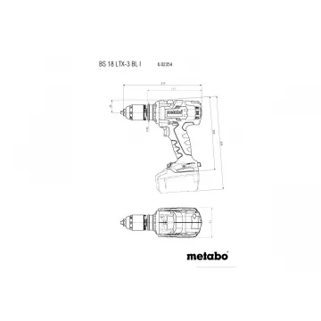 Акумуляторний шуруповерт Metabo BS 18 LTX-3 BL I Каркас - Фото № 2