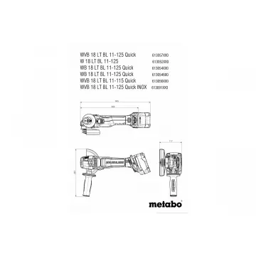 W 18 LT BL 11-125 Акумуляторна кутова шліфувальна машина - Фото № 6