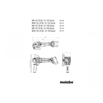 WVB 18 LTX BL 15-150 Quick Акумуляторна кутова шліфувальна машина - Фото № 3