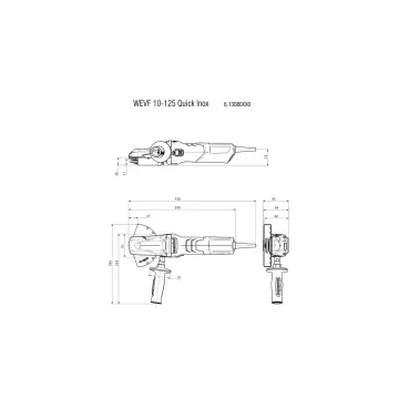 WEVF 10-125 Quick Inox Кутова шліфувальна машина з плоским корпусом редуктора - Фото № 1